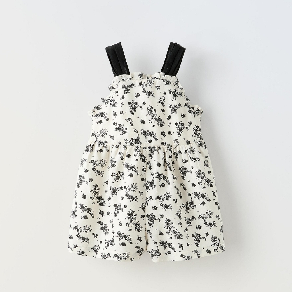 Zara Floral Cotton Romper ( size 6 years )